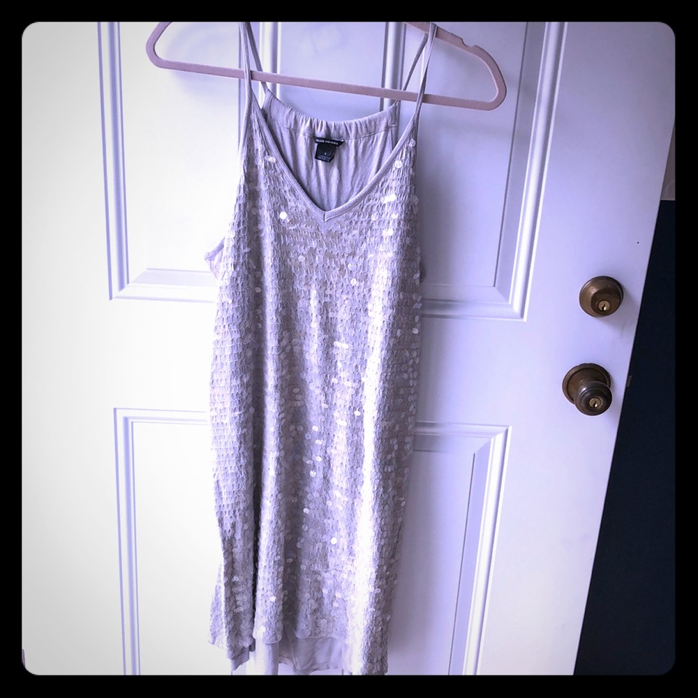 Gray cotton sequin dress
